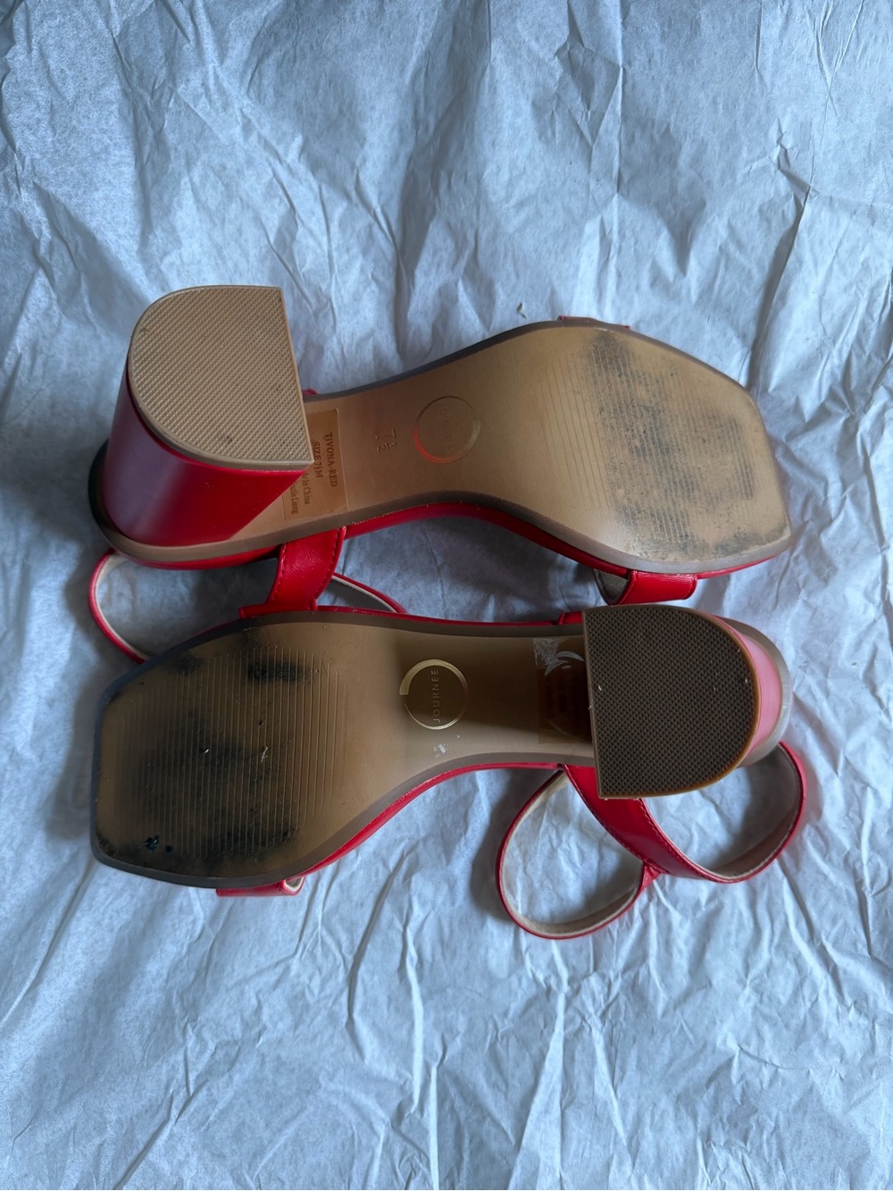Red Block Heels - Picture 4 of 6